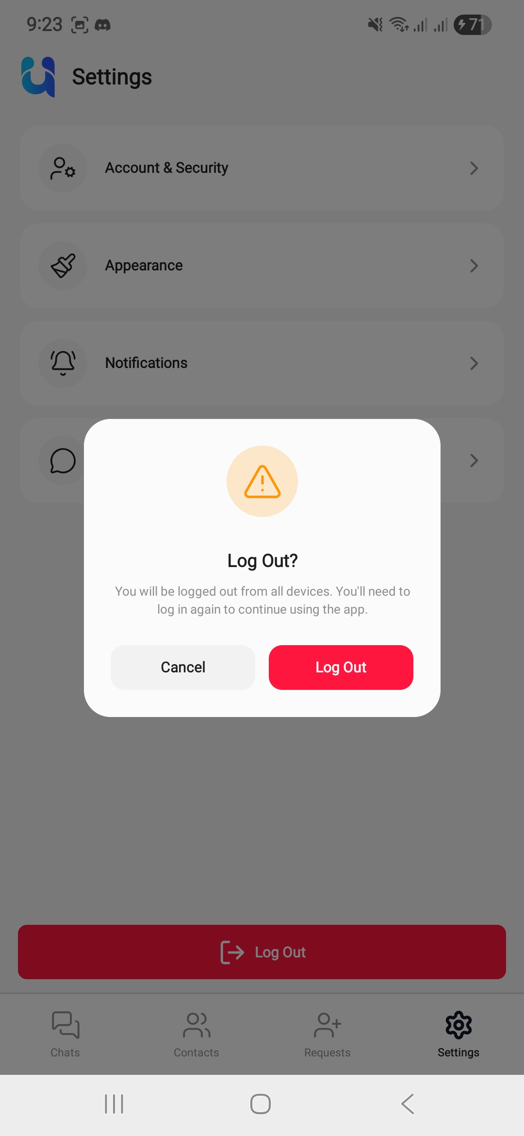 Usapp chats list with delivery and time stamps